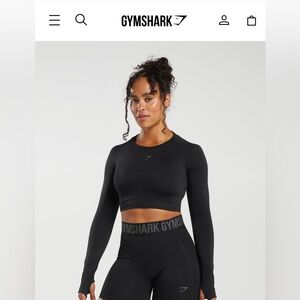 Black Gymshark Long Sleeve Workout Top